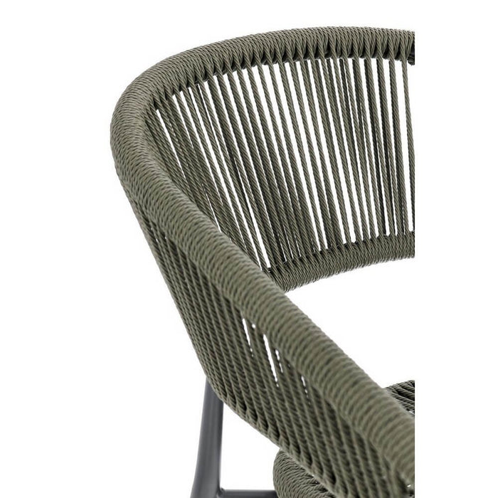 Sedia con braccioli antracite e verde - NAVORA