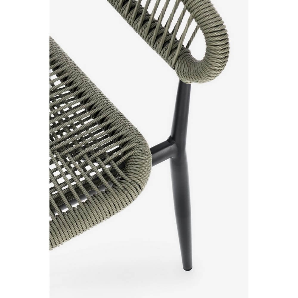 Sedia con braccioli antracite e verde - NAVORA