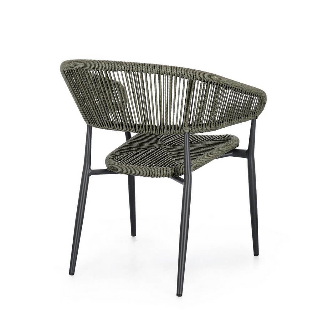 Sedia con braccioli antracite e verde - NAVORA