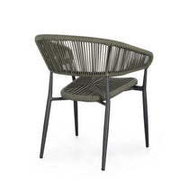 Sedia con braccioli antracite e verde - NAVORA