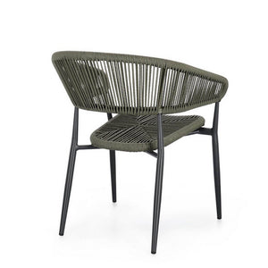 Sedia con braccioli antracite e verde - NAVORA