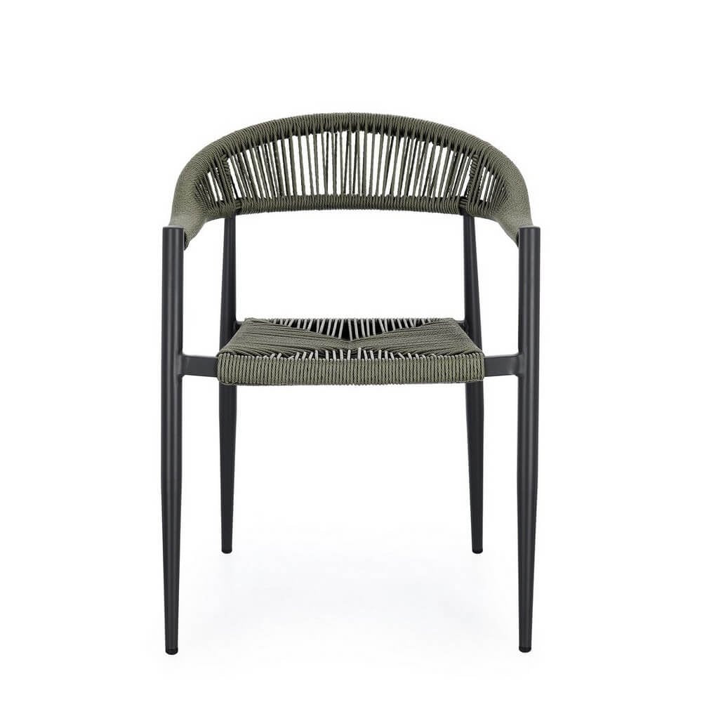 Sedia con braccioli antracite e verde - ELARIA