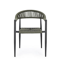 Sedia con braccioli antracite e verde - ELARIA