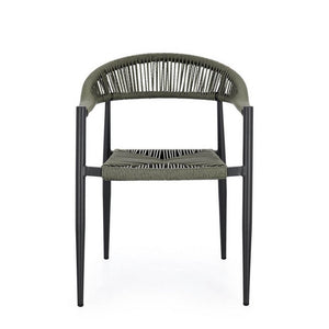 Sedia con braccioli antracite e verde - ELARIA