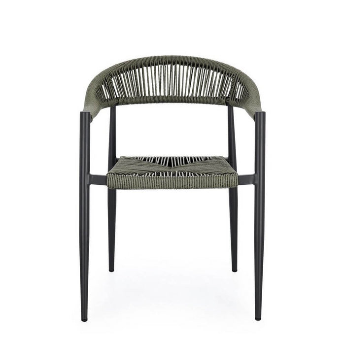 Sedia con braccioli antracite e verde - ELARIA