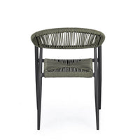 Sedia con braccioli antracite e verde - ELARIA