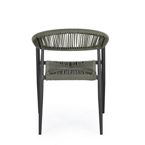 Sedia con braccioli antracite e verde - ELARIA