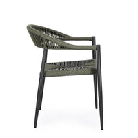 Sedia con braccioli antracite e verde - ELARIA