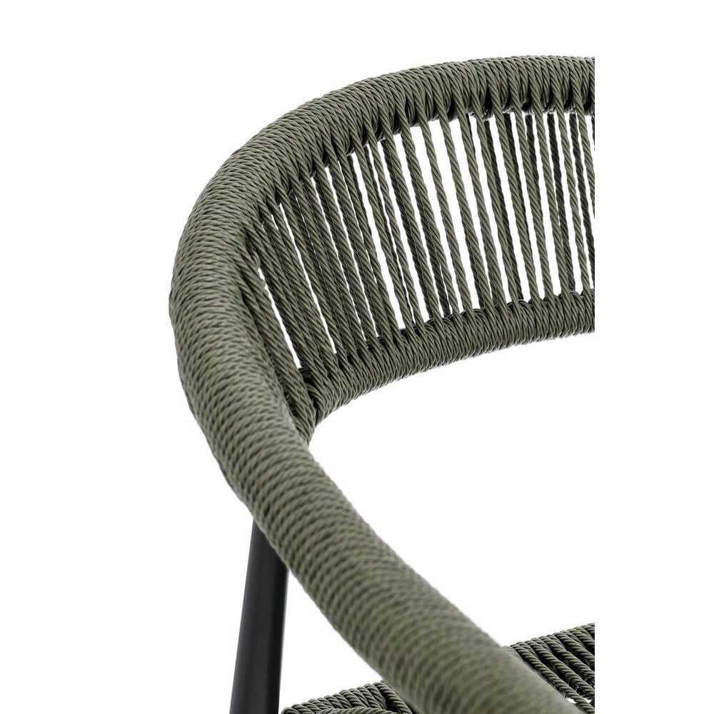 Sedia con braccioli antracite e verde - ELARIA