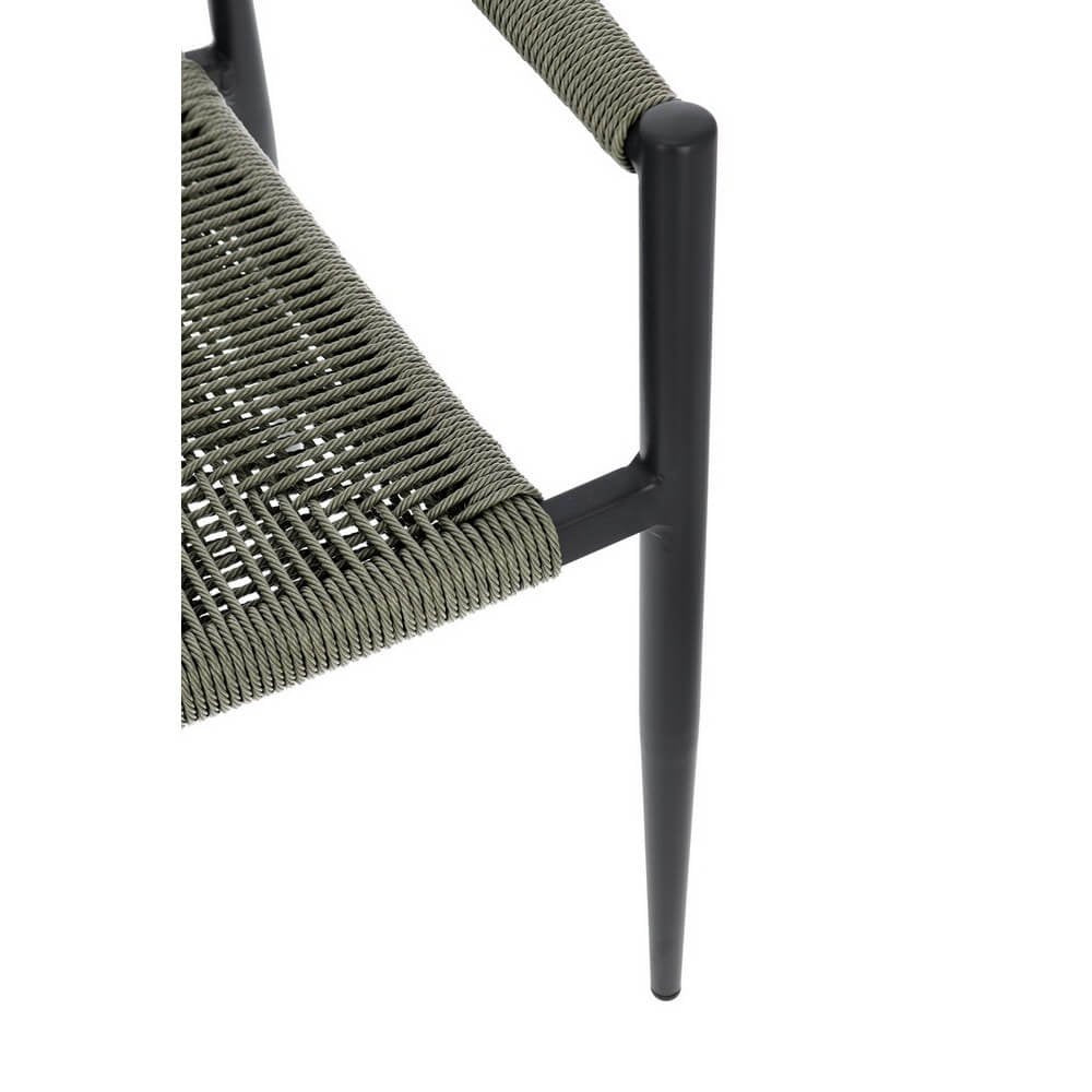 Sedia con braccioli antracite e verde - ELARIA