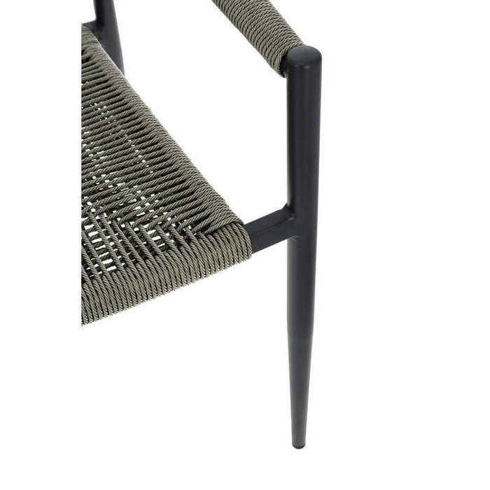 Sedia con braccioli antracite e verde - ELARIA