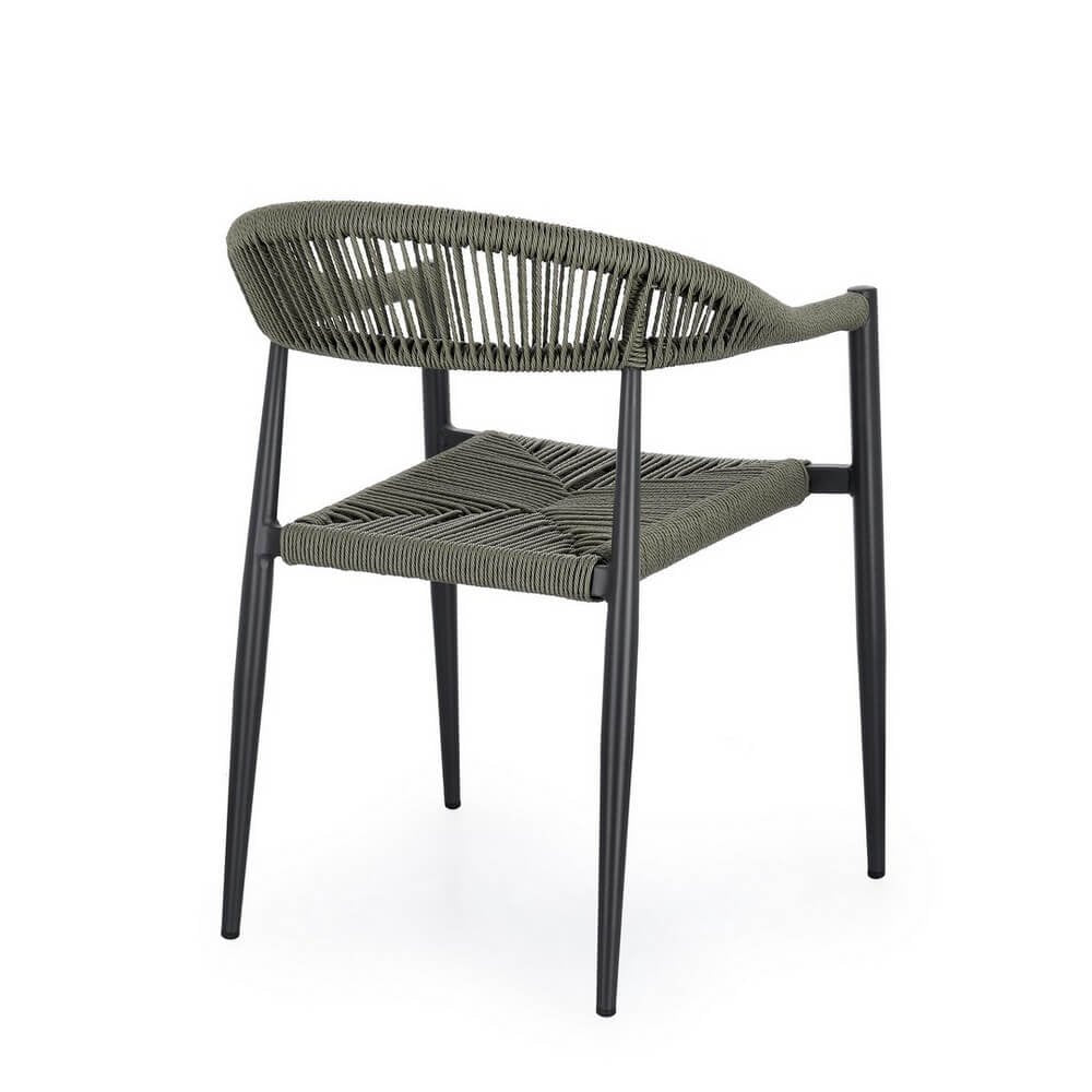 Sedia con braccioli antracite e verde - ELARIA