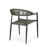 Sedia con braccioli antracite e verde - ELARIA