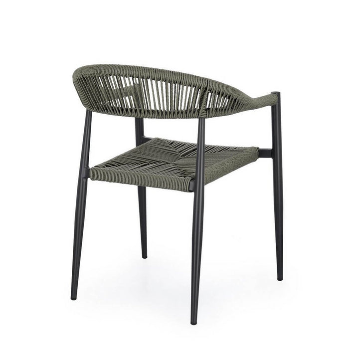 Sedia con braccioli antracite e verde - ELARIA