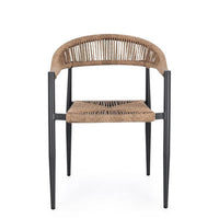 Sedia con braccioli antracite e natural - ELARIA