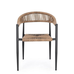 Sedia con braccioli antracite e natural - ELARIA