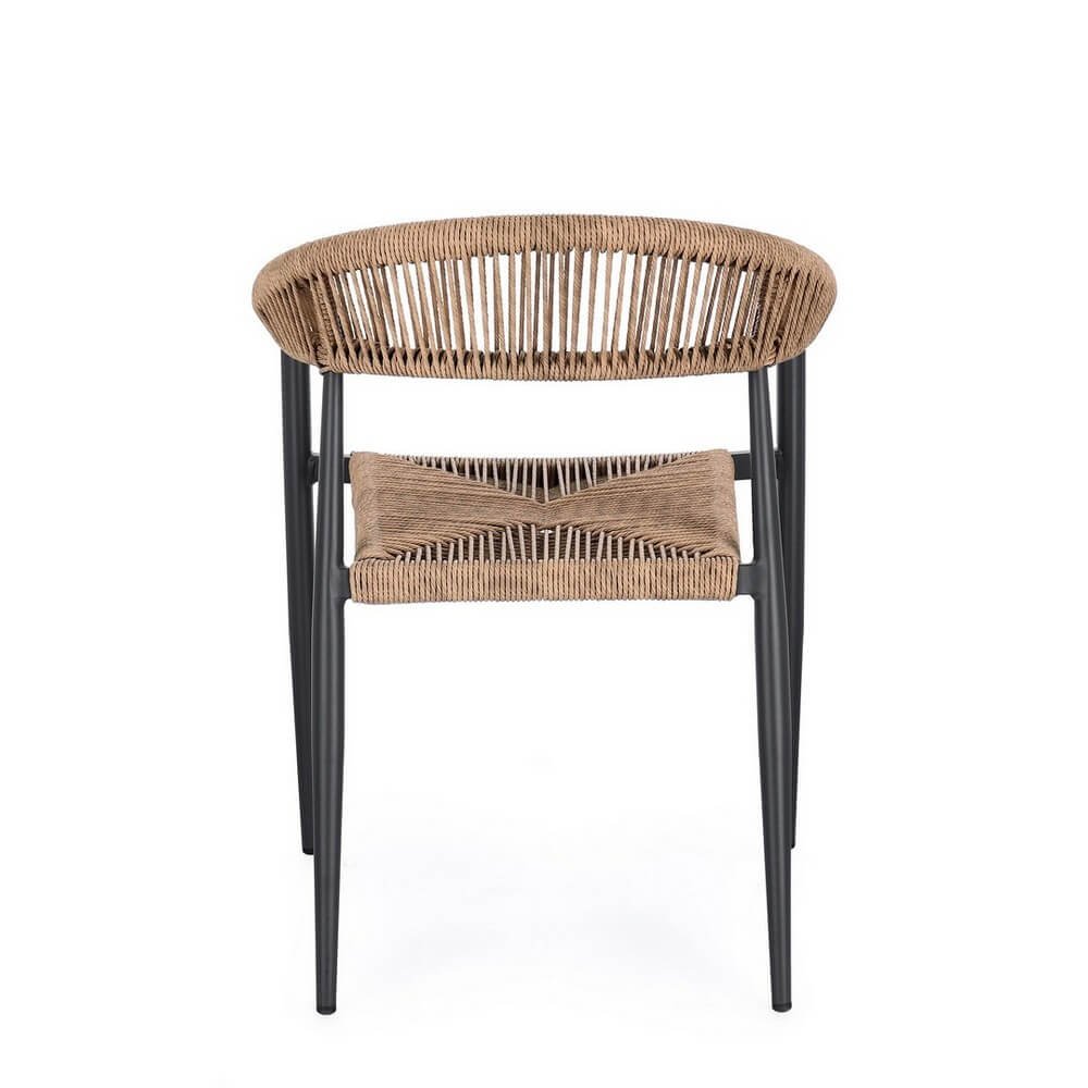 Sedia con braccioli antracite e natural - ELARIA