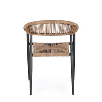 Sedia con braccioli antracite e natural - ELARIA