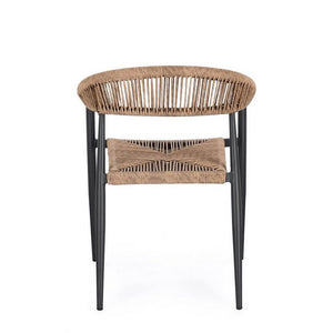 Sedia con braccioli antracite e natural - ELARIA