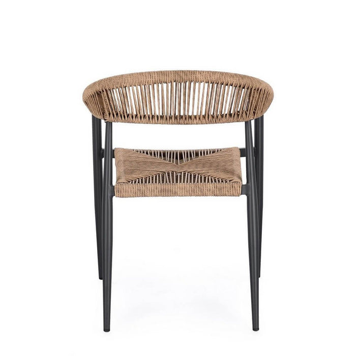 Sedia con braccioli antracite e natural - ELARIA