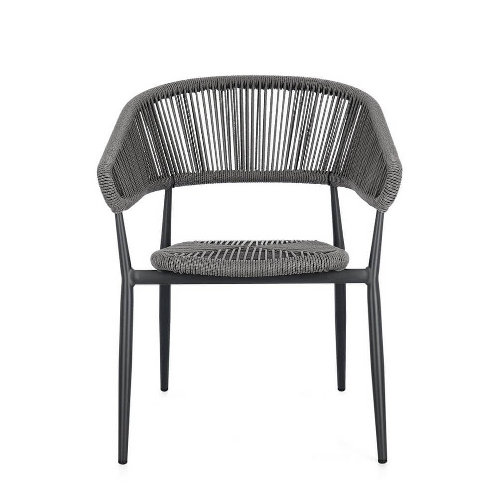 Sedia con braccioli antracite e grigio - NAVORA