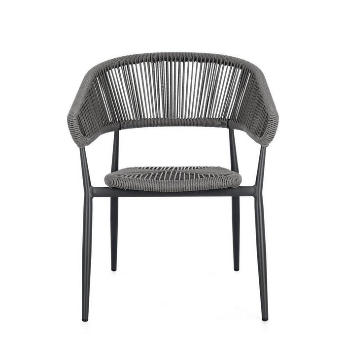 Sedia con braccioli antracite e grigio - NAVORA