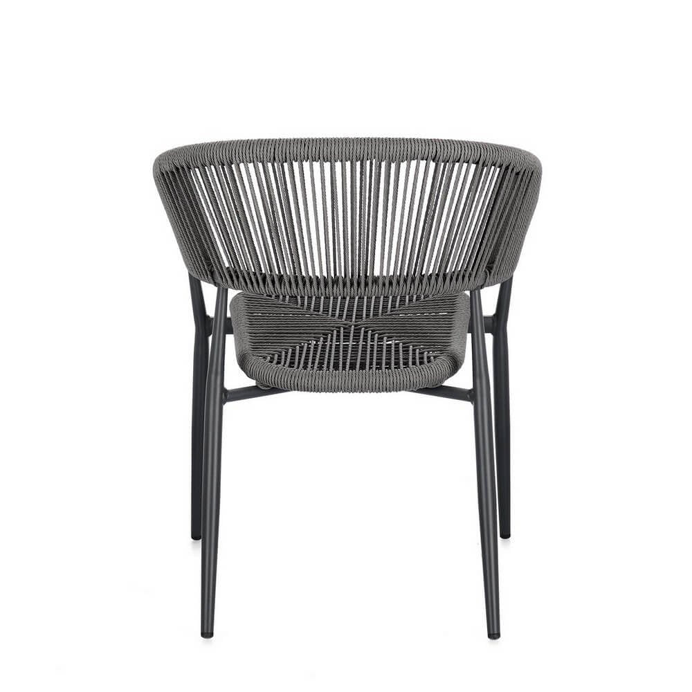 Sedia con braccioli antracite e grigio - NAVORA