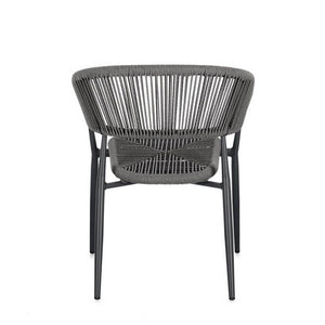 Set 4 Sedie con Braccioli Alluminio Antracite da Esterno - NAVORA