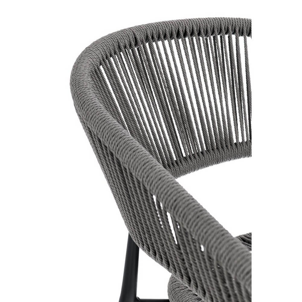 Set 4 Sedie con Braccioli Alluminio Antracite da Esterno - NAVORA