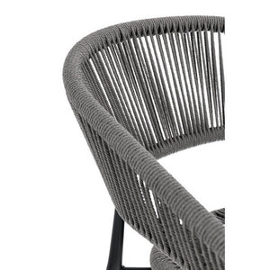 Set 4 Sedie con Braccioli Alluminio Antracite da Esterno - NAVORA