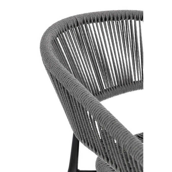 Set 4 Sedie con Braccioli Alluminio Antracite da Esterno - NAVORA