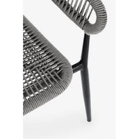 Set 4 Sedie con Braccioli Alluminio Antracite da Esterno - NAVORA