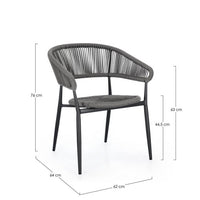 Set 4 Sedie con Braccioli Alluminio Antracite da Esterno - NAVORA