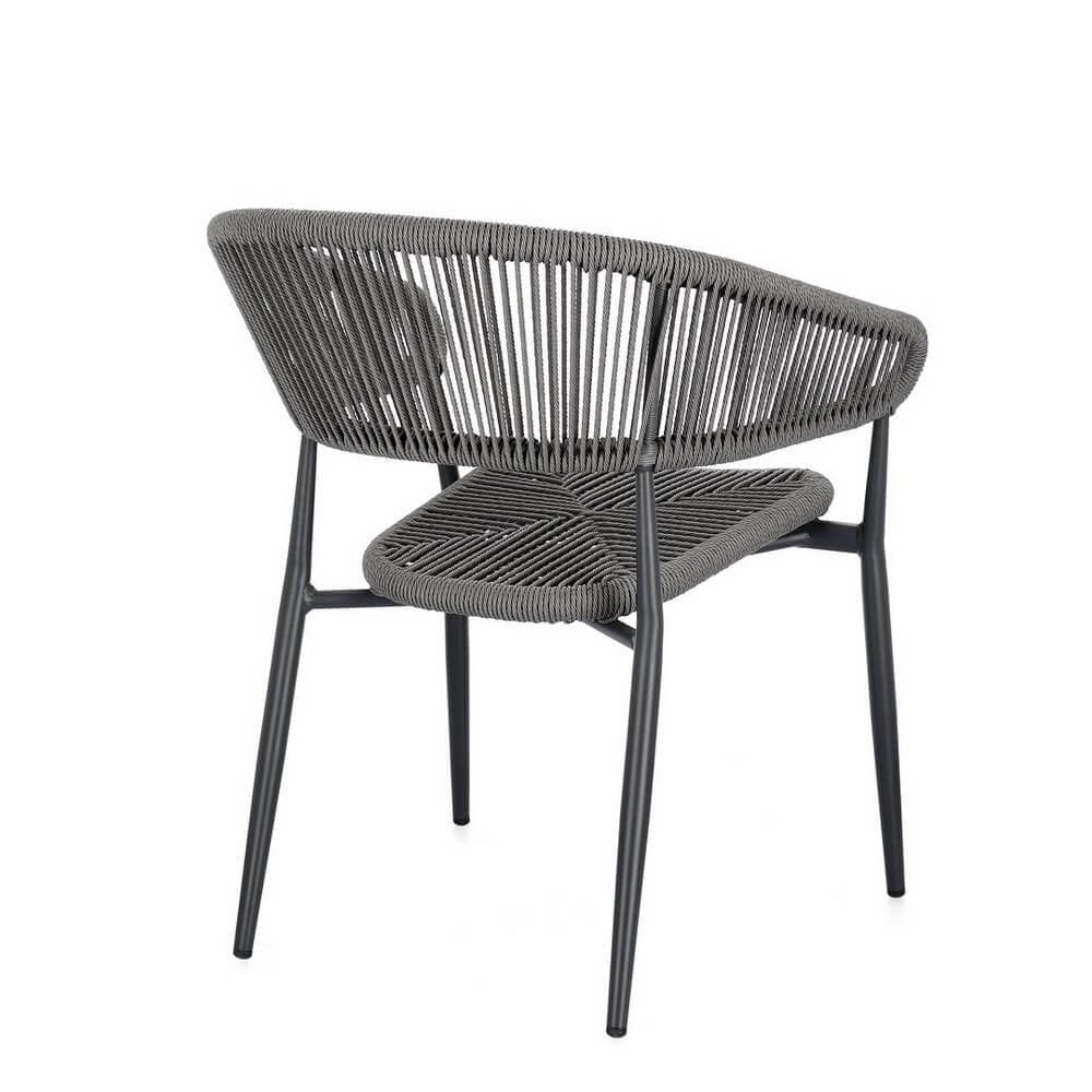 Sedia con braccioli antracite e grigio - NAVORA