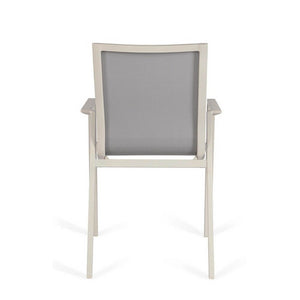 Set 4 Sedie con Braccioli Alluminio Beige Moderna da Esterno - MEIRA