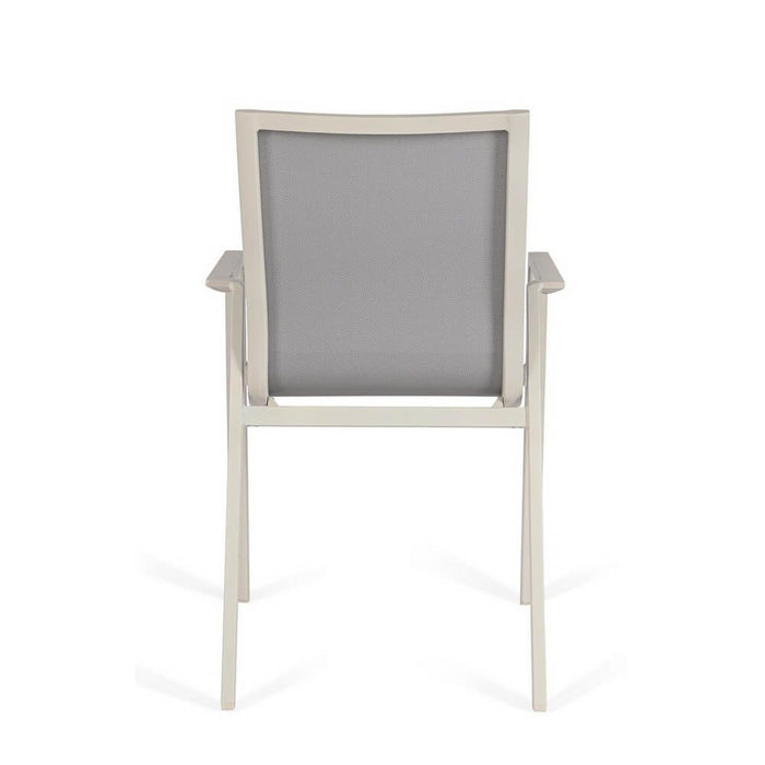 Set 4 Sedie con Braccioli Alluminio Beige Moderna da Esterno - MEIRA