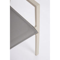 Set 4 Sedie con Braccioli Alluminio Beige Moderna da Esterno - MEIRA