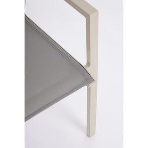 Set 4 Sedie con Braccioli Alluminio Beige Moderna da Esterno - MEIRA