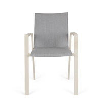 Set 4 Sedie con Braccioli Alluminio Beige Moderne da Esterno - MEIRA