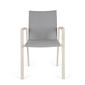 Set 4 Sedie con Braccioli Alluminio Beige Moderne da Esterno - MEIRA