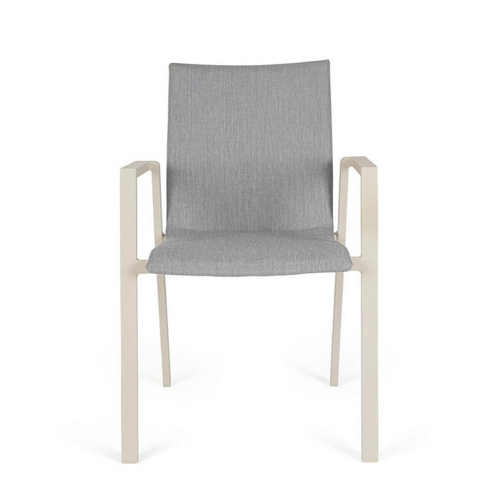 Set 4 Sedie con Braccioli Alluminio Beige Moderne da Esterno - MEIRA