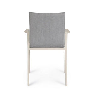 Set 4 Sedie con Braccioli Alluminio Beige Moderne da Esterno - MEIRA