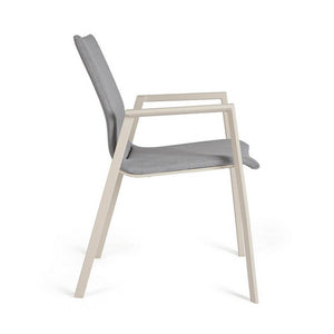 Set 4 Sedie con Braccioli Alluminio Beige Moderne da Esterno - MEIRA