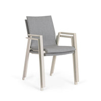 Set 4 Sedie con Braccioli Alluminio Beige Moderne da Esterno - MEIRA