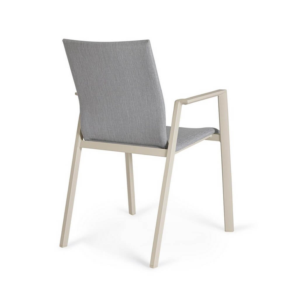 Set 4 Sedie con Braccioli Alluminio Beige Moderne da Esterno - MEIRA