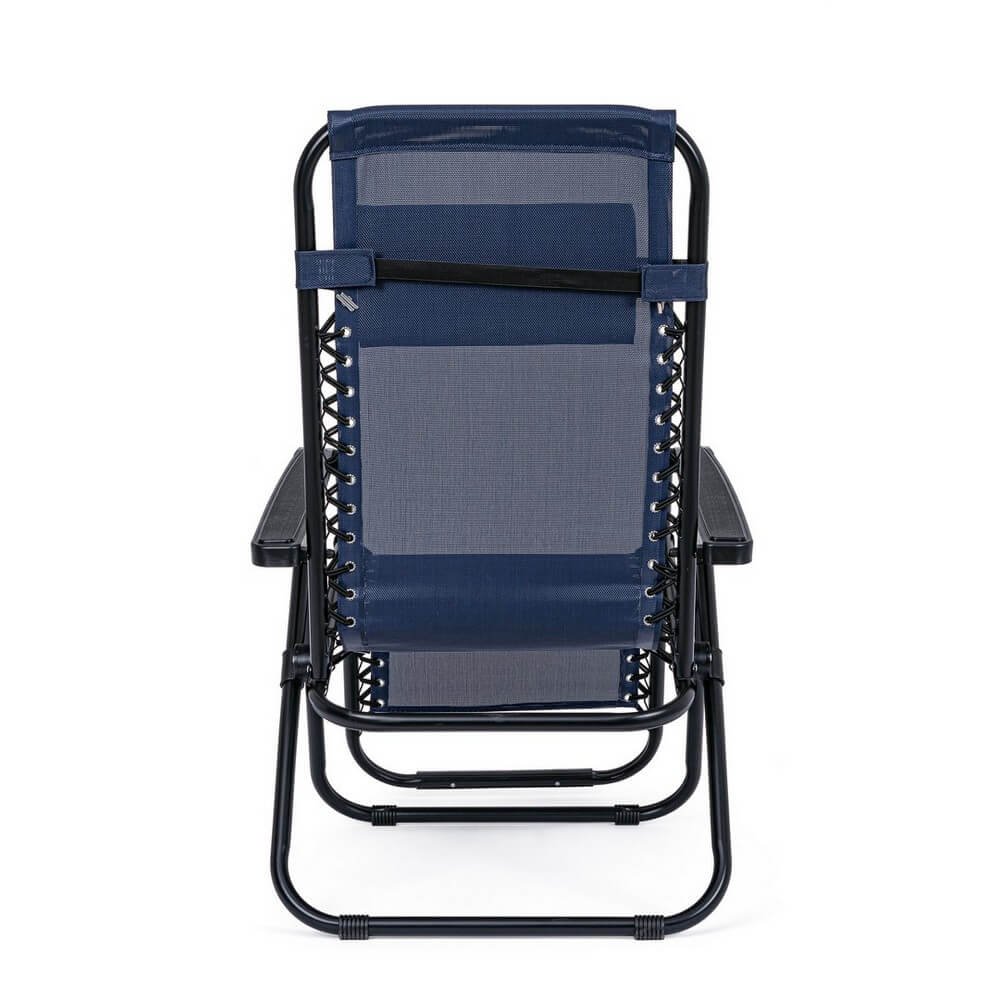 Set 2 Sedie a Sdraio Acciaio Blu da Esterno - AMARIEL