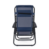 Set 2 Sedie a Sdraio Acciaio Blu da Esterno - AMARIEL