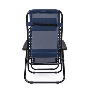 Set 2 Sedie a Sdraio Acciaio Blu da Esterno - AMARIEL