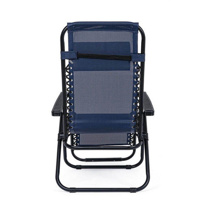 Set 2 Sedie a Sdraio Acciaio Blu da Esterno - AMARIEL