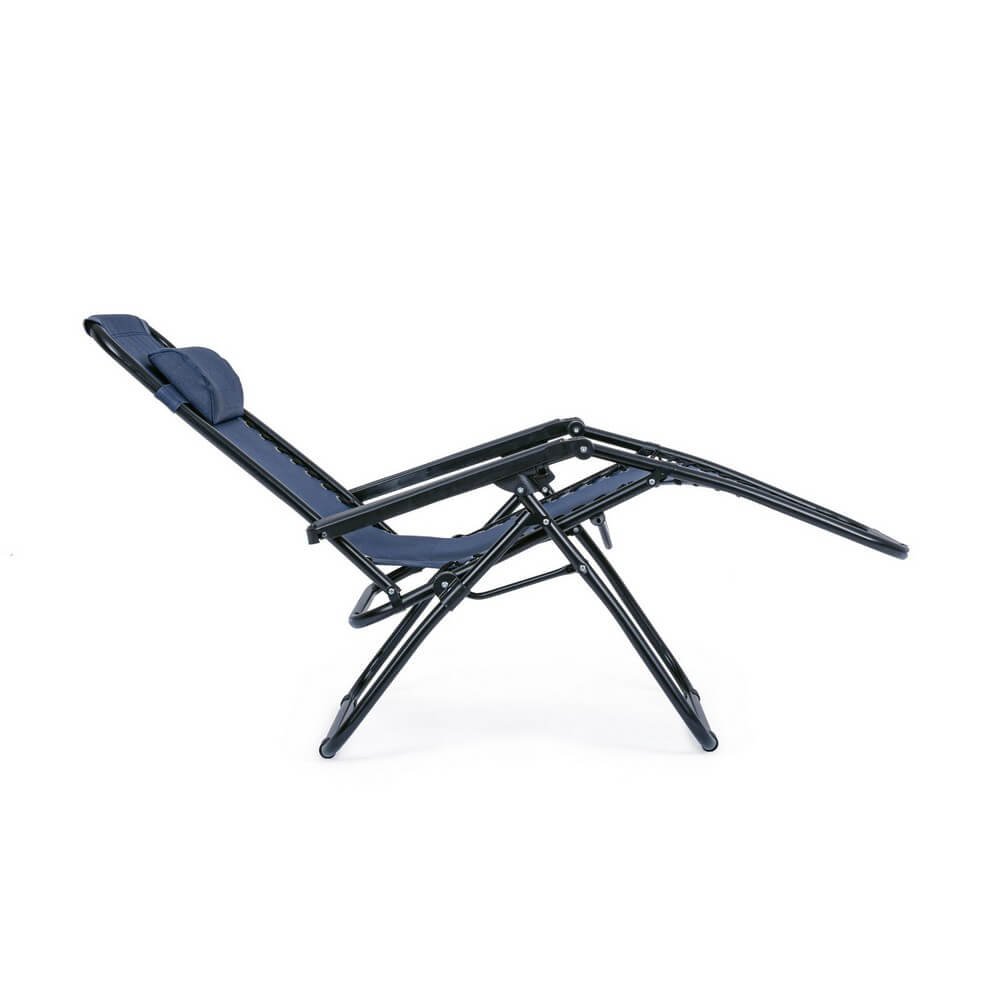 Set 2 Sedie a Sdraio Acciaio Blu da Esterno - AMARIEL